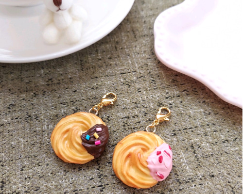 チョコがけ絞り出しクッキーのファスナーチャーム♪フェイクスイーツ