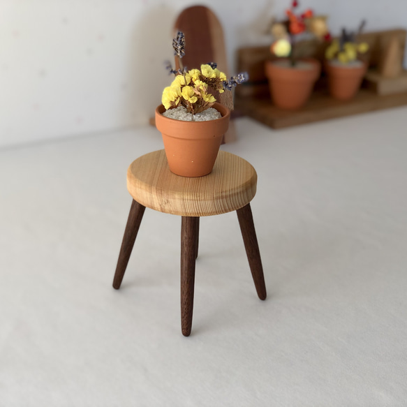 ミニテーブル☆丸形☆１０ｃｍ☆CR094☆木工雑貨 1枚目の画像