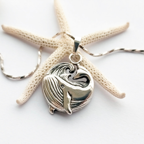 クジラ ネックレス ビーズ アクセサリー ペンダント クジラ K18YG ダイヤ ペンダント ネックレス 【f204-k18yg