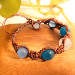 お花の結晶（黄・黒） マクラメ編ネックレス キュービックジルコニア