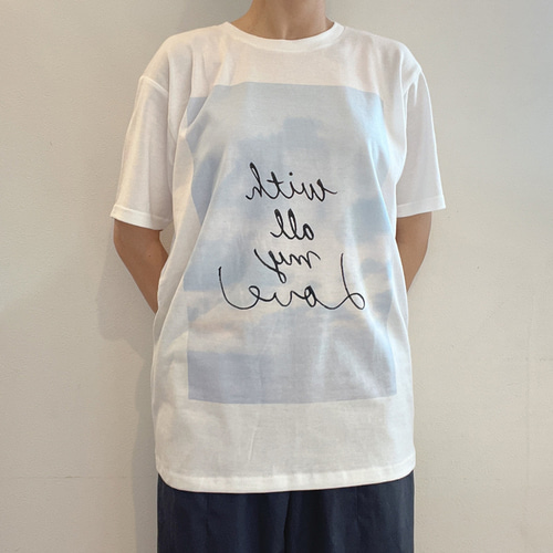 空と海プリント ゆるっと Tシャツ レディースサイズ Tシャツ