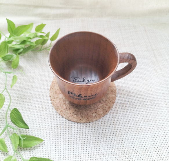 【送料・刻印無料】木製　コーヒーカップ　コップ　レーザー彫刻いたします！　　プレゼント 2枚目の画像