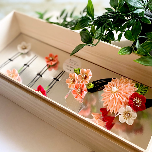 一度使用【七五三】勝山かんざし　つまみ細工　お花飾り　日本髪　ハレの日　753 一度使用【七五三】勝山かんざし つまみ細工 お花飾り 日本髪