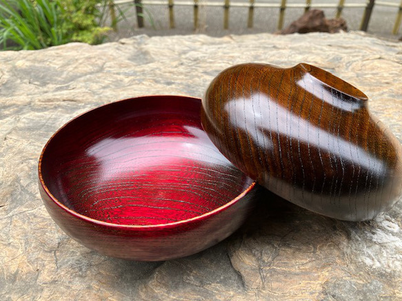 栓　ランチボール　黒拭漆 2枚目の画像