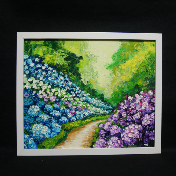 油絵 絵画【花の道】【B4】