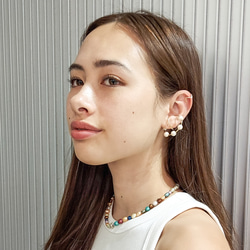 14kgf Freshwater Pearls station ear cuffs 7枚目の画像