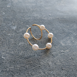 14kgf Freshwater Pearls station ear cuffs 1枚目の画像