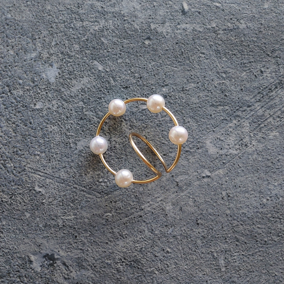 14kgf Freshwater Pearls station ear cuffs 5枚目の画像