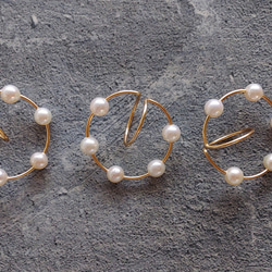 14kgf Freshwater Pearls station ear cuffs 9枚目の画像