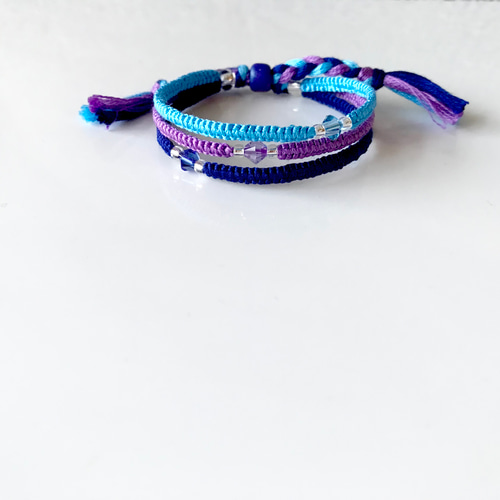 再販×2》3 color〜天の川 3連ミサンガブレスレット ブレスレット Mama