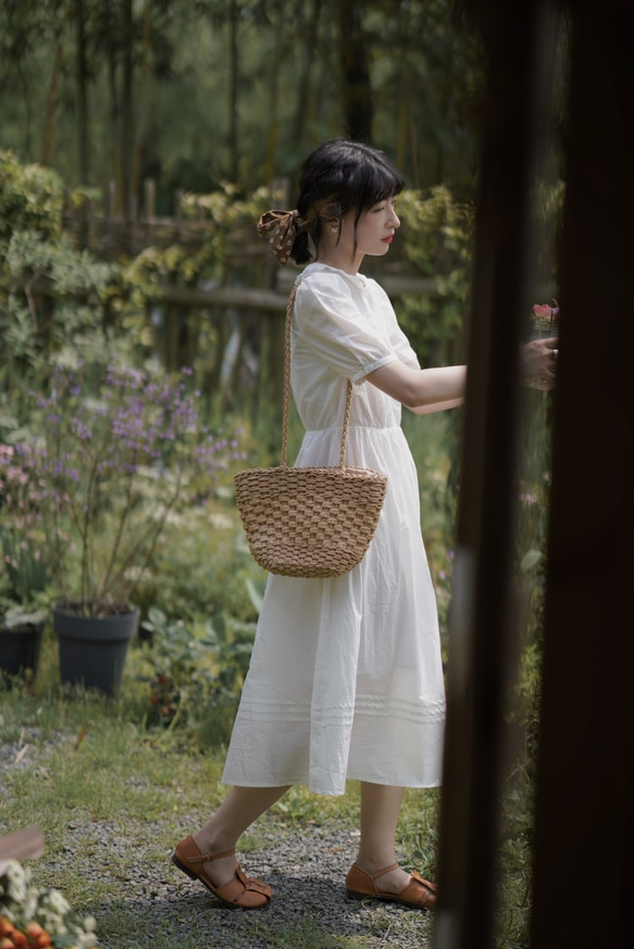白色荷葉領連衣裙|洋裝|夏款|Sora-944 第13張的照片