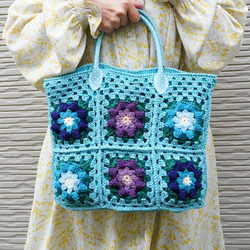 デイジーモチーフ 手編み マルチカバー ブラケット 大判 コットン デイジーモチーフ 手編み マルチカバー ブラケット 大判 コットン