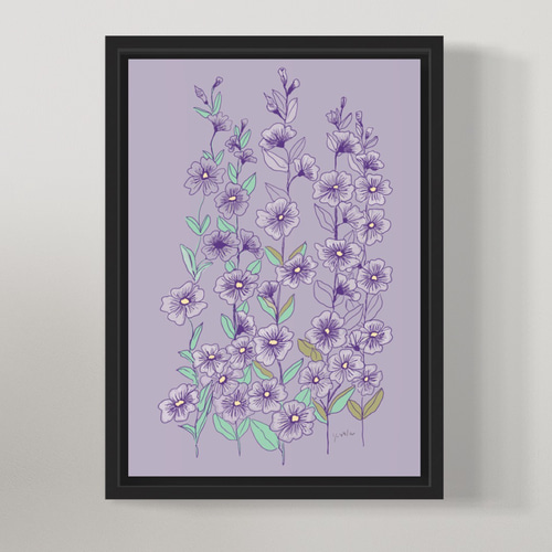 9月5日誕生花 マロウ 花言葉 ポスター 自分磨きに頑張ろう イラスト