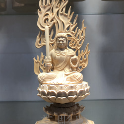 極上品 不動明王 木彫仏像 置物 仏教工芸品 彫刻 芸彫閣 通販 13933968