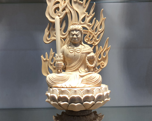 極上品 不動明王 木彫仏像 置物 仏教工芸品 彫刻 芸彫閣 通販 13933968