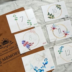 【花】アルバム整理　月齢カード　写真整理　マンスリーカード　命名書　ベビー　ハガキサイズ　L判 2枚目の画像