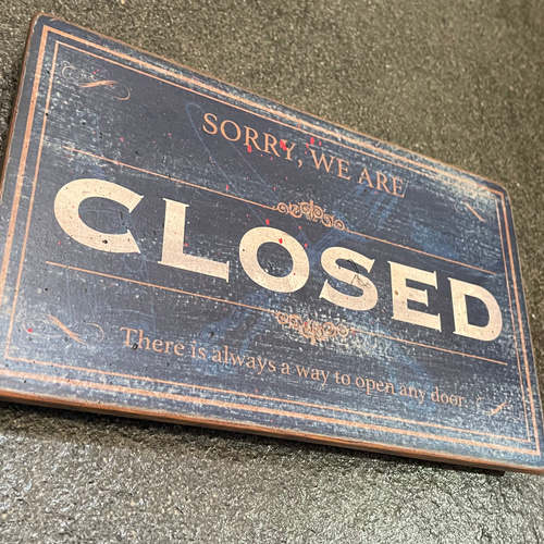 アンティーク！看板 アンティーク風 エイジング加工 オープンクローズ 看板M（OPCL