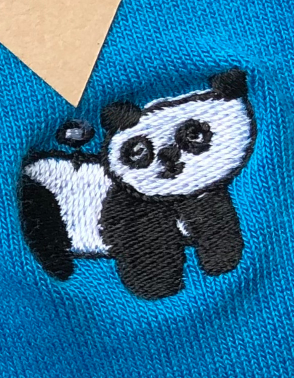 くつした（ミズノマサミ）Panda toy(gray) ショートパイルソックス　g-13　日本製 3枚目の画像