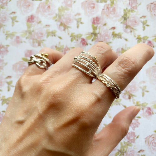 K10 三つ編みダイヤモンドリング イヤーカフ sk plant ＊saori＊ 通販  