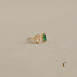 彩色方晶鋯石耳環 (CL-E001〜005) 第6張的照片