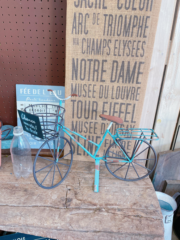 再販！ブルー系かっこいい自転車♡【インテリア雑貨ジャンクガーデン雑貨】アンティーク風♡ディスプレイに♪ 9枚目の画像
