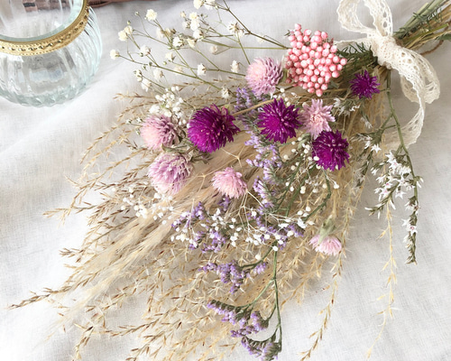 ススキと小花のナチュラルスワッグ＊ドライフラワー e0dd6a3d2cf6e82646f77dbcefb36f