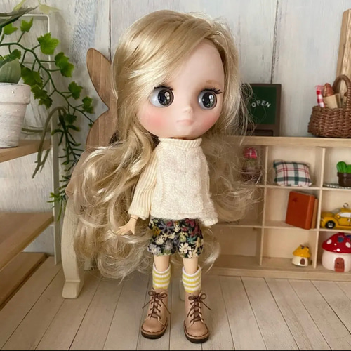 ミディ ブライスアウトフィット ♡苺のルームシューズ♡ ドール