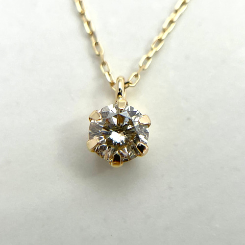 セール 未使用品 ダイヤモンド0.20ct k18 ネックレス ひとつぶダイヤ～ K18YG 0.20ct ダイヤモンド ネックレス