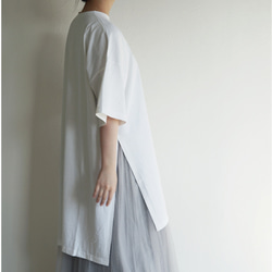 【浴衣ルームウェアNanafu】が作った大人のゆったりロングTシャツ（ホワイト）【綿100%・日本製】 Nanafu 2枚目の画像