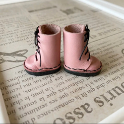 オビツ11&ミディブライス ミニチュア靴　Lタイプ　ライトピンク　靴底靴紐ベージュor黒 8枚目の画像