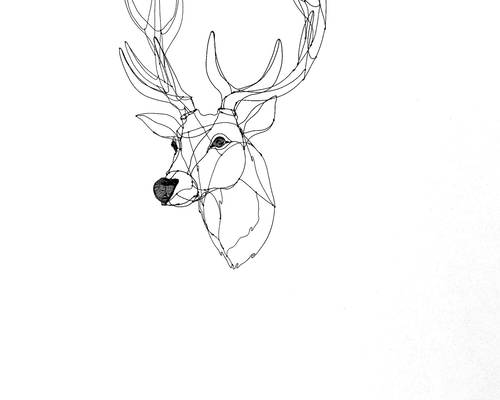 鹿のワイヤーアート 受注制作】【上質なワイヤーアート 金色ノ鹿】 ワイヤーアート