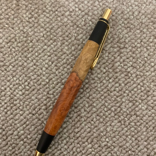 花梨瘤紅白ボールペンorシャーペン 木軸 ペン・筆記用具
