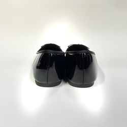 Easy Petanko ♪ 雙色琺瑯合成革芭蕾舞鞋（W 琺瑯黑）24.0cm 第5張的照片