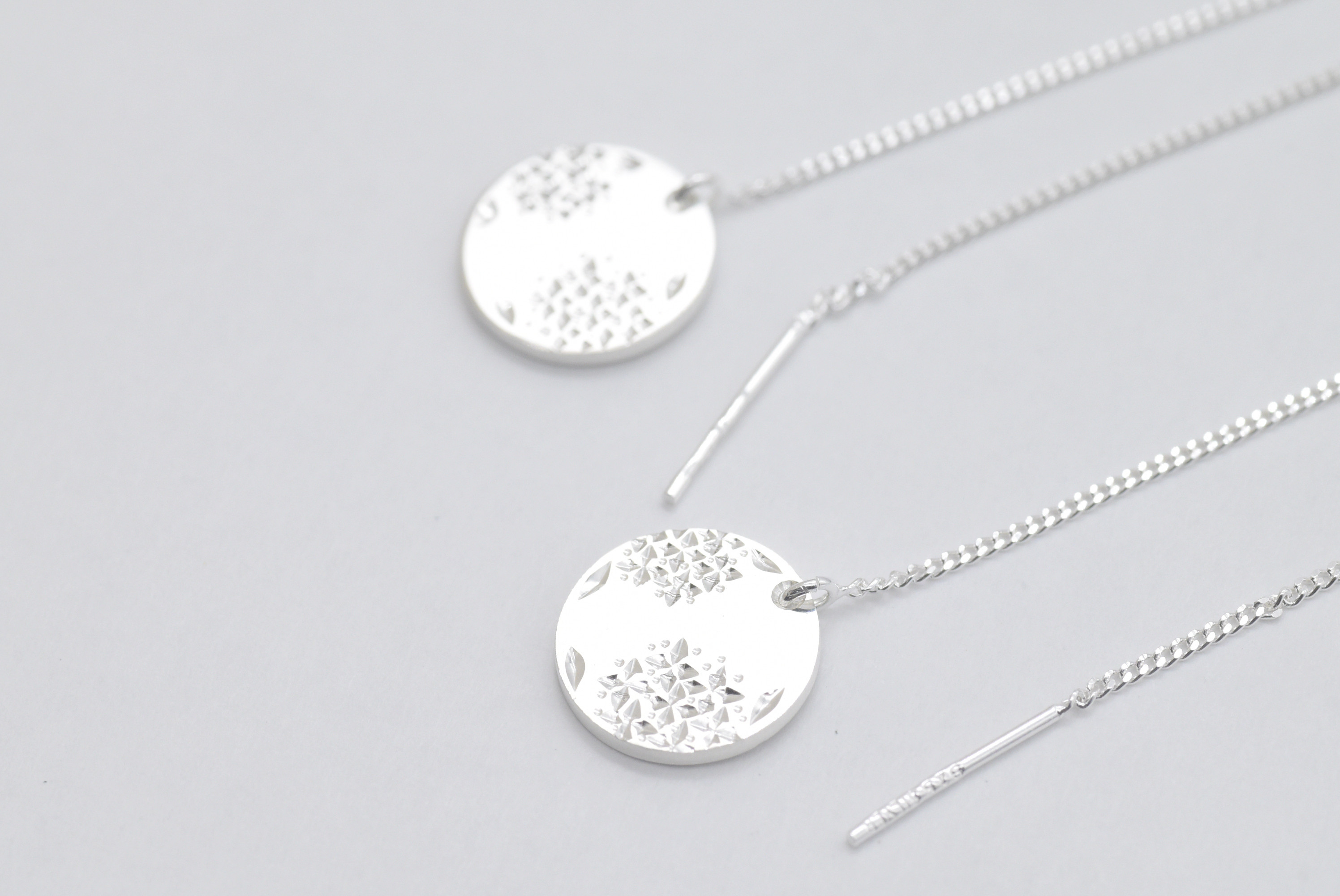 「紫陽花」hydrangea/chain pierce/sv925