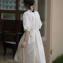 襯衫式繫帶連衣裙-白色|洋裝|夏款|兩色|Sora-947 第18張的照片