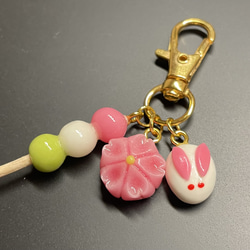 受注生産》ピンクモチーフ和菓子キーホルダー フェイクスイーツ