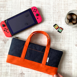 トートバッグ みたいな switchバッグ　オレンジ / ショルダー付 2枚目の画像