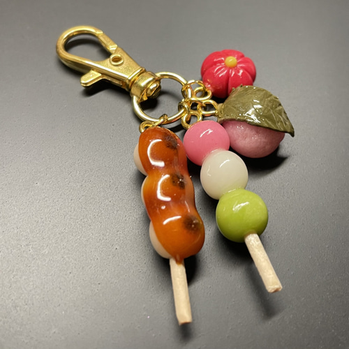 受注生産》桜餅の和菓子キーホルダー フェイクスイーツ キーホルダー
