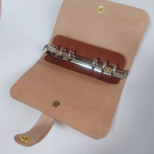 【一枚革と真鍮のシステム手帳　A5サイズ　フラップ式】　レザー　ヌメ革　本革 大容量【真鍮と本革のシステム手帳】 A5サイズ レザー ヌメ革 大