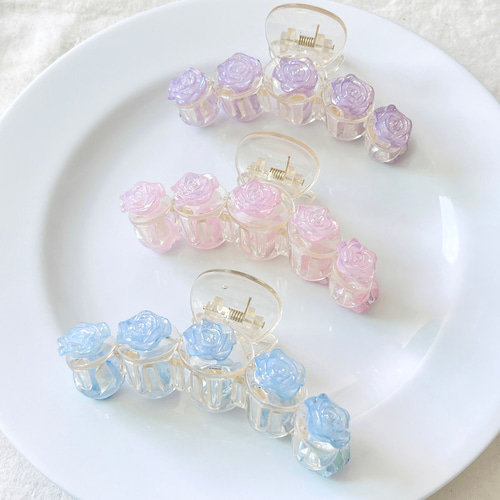 薔薇ヘアクリップ 大made in France 薔薇ヘアクリップ 大made in France
