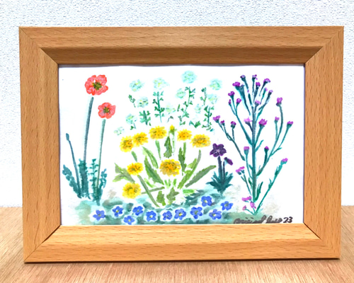 ［値下げ］中国画家による四季咲きの草花の水彩画 お値下げ⭐️春の草花／水彩画／No23 絵画 original-kyo 通販