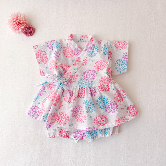 完売]ふんわり甚平 女の子 紫陽花 子供服 咲楽工房 - SAKURA