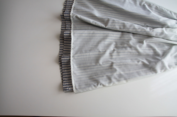 ★NiU★ 棉質條紋褶皺裙：Rilla：2 種顏色可選 [免運費] 第5張的照片