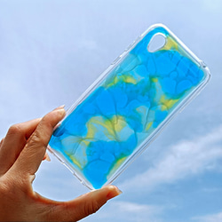 【全機種対応】夏の海/涼しげなステンドグラスの波紋/アイフォン/アンドロイドケース 3枚目の画像