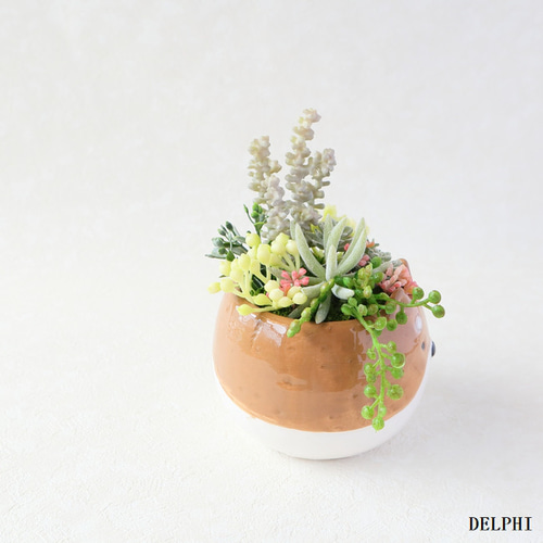 ハンドメイド❣️秋の公園、わんちゃん兄妹のお魚釣り❣️フェイク多肉