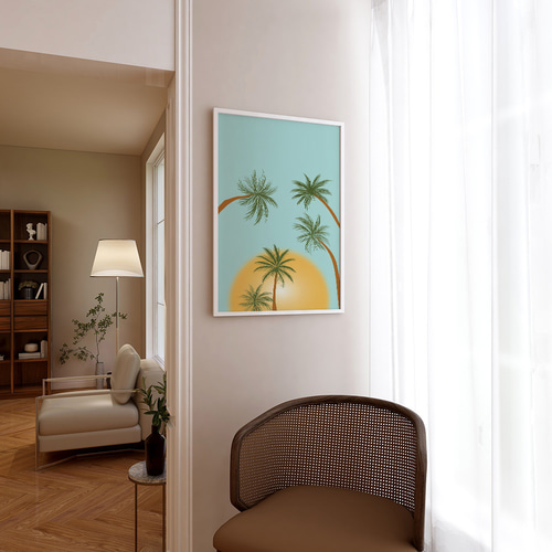 ポスター 夏の海の風景 / i0685 / 砂浜や海岸の波の風景 イラスト