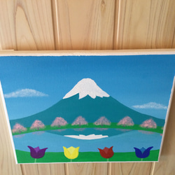 原画。春の富士山。F3号。約220×273mm。 5枚目の画像