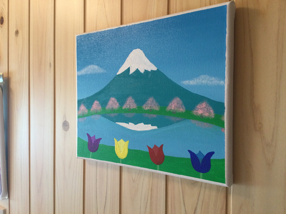 原画。春の富士山。F3号。約220×273mm。 3枚目の画像