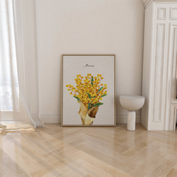 ミモザのポスター　/ i1127 / 黄色くかわいい春のミモザ　ボタニカル　アートポスター 7枚目の画像