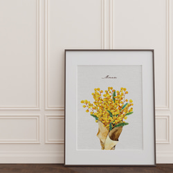 ミモザのポスター　/ i1127 / 黄色くかわいい春のミモザ　ボタニカル　アートポスター 11枚目の画像